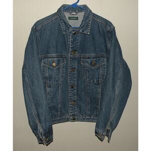 Giordano Blues Men’s Medium Denim Trucker Jacket Medium Wash 100% Cotton